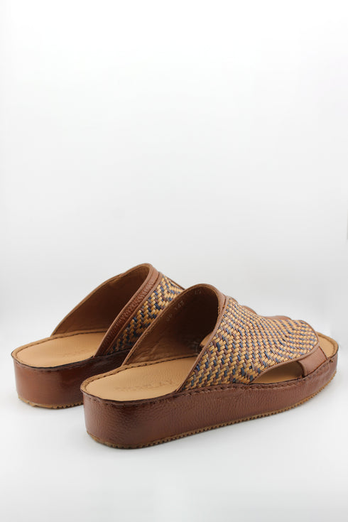 DFC Relax Men Woven Leather Slip-On Sandals